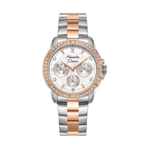 Alexandre Christie AC 2C26 Silver Rosegold White Steel BFFTRSL